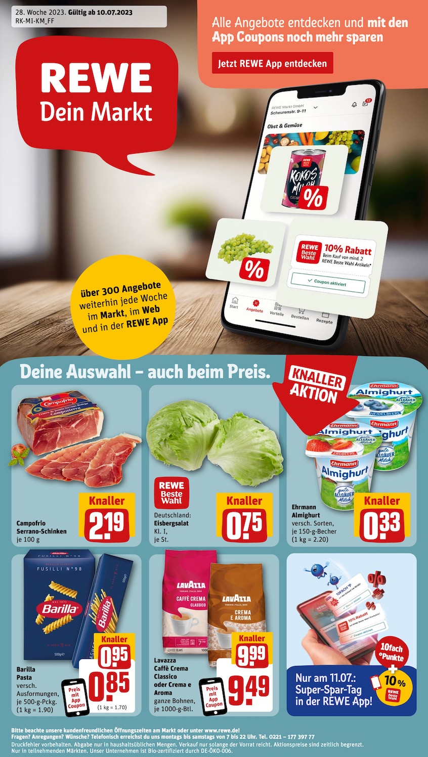 Rewe aktueller Prospekt von 10.7.2023 bis 15.7.2023